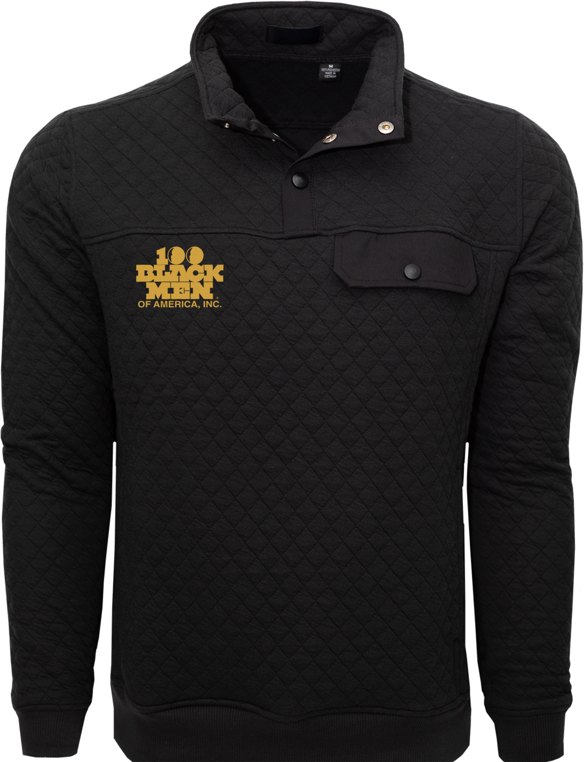 100 Black Men Executive Pullover — Black with Gold Logo